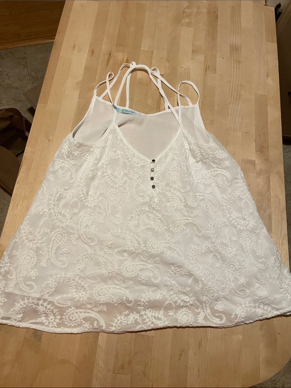Maurices White Lace Overlay Strappy Cami